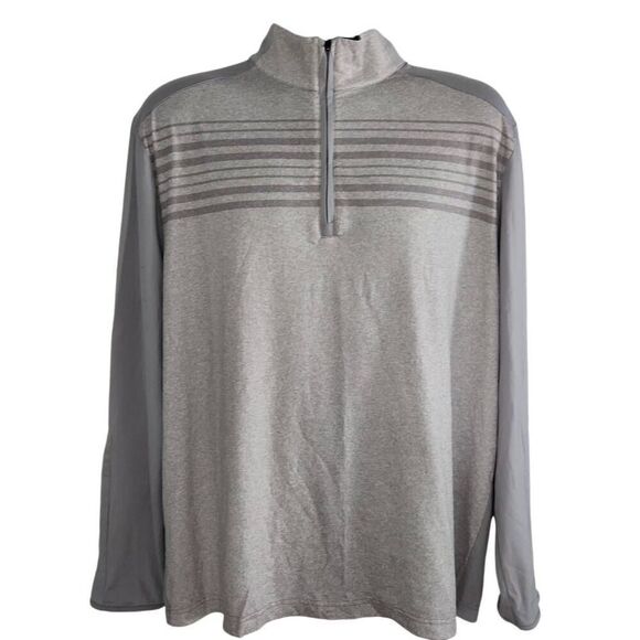 PGA Tour Motionflux 360 Size Large Gray Long Sleeve Quarter Zip Pullover Polo - Picture 1 of 6